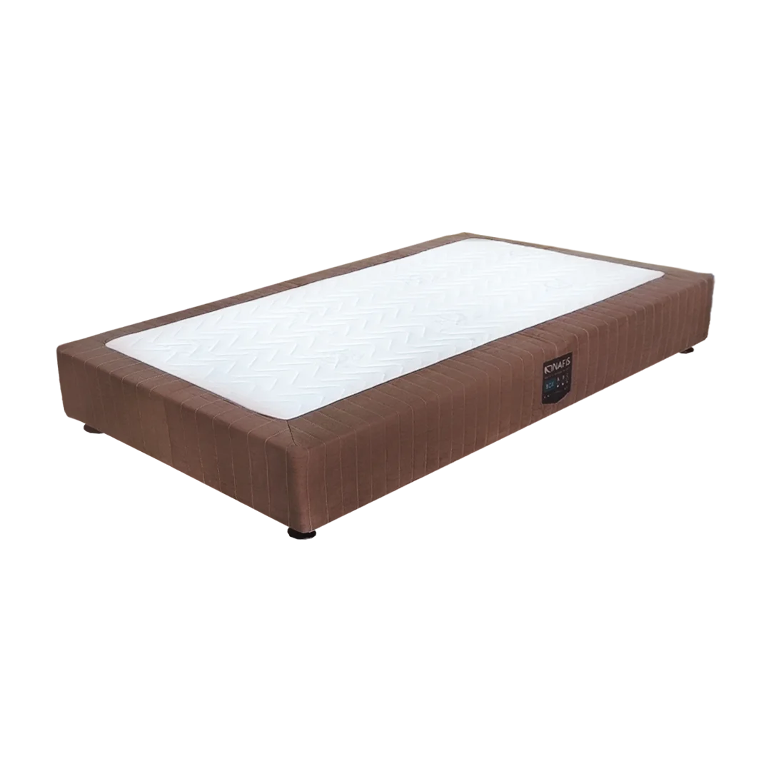 hotel-box تخت فلزی یک نفره نفیس با رویه پارچهای سایز 90*200 - Image 1
